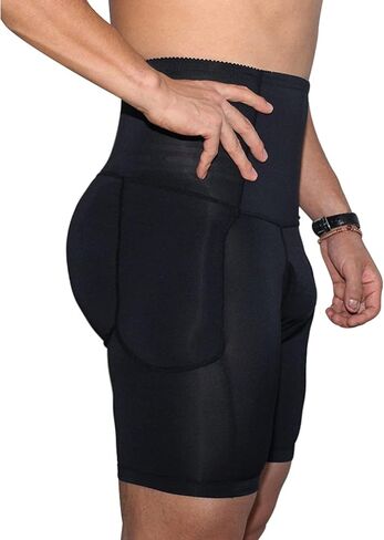 Mens Padded Underwear, Hip Lift Boxer Briefs Body Shaper, High Waist Shapewear Shorts with Detachable Pads in Kuwait