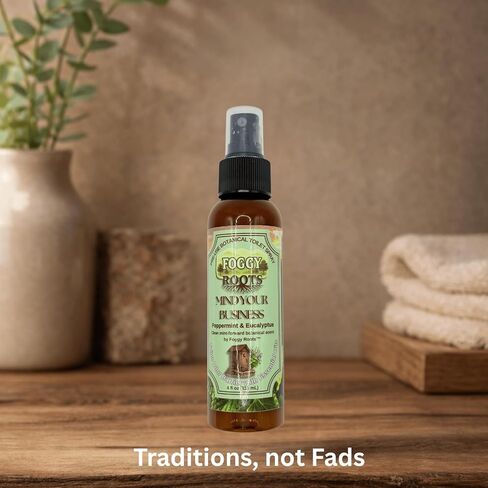 Pre-Use Toilet Spray Peppermint & Eucalyptus Essential Oils – 4 fl oz Over 200 Uses – Botanical Toilet Mist – Toilet Bowl Odor Barrier Spray – Bathroom Odor Control – Mind Your Business in Saudi Arabia