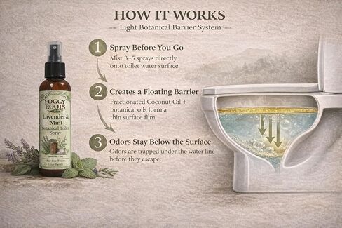 Pre-Use Toilet Spray Peppermint & Eucalyptus Essential Oils – 4 fl oz Over 200 Uses – Botanical Toilet Mist – Toilet Bowl Odor Barrier Spray – Bathroom Odor Control – Mind Your Business in Saudi Arabia