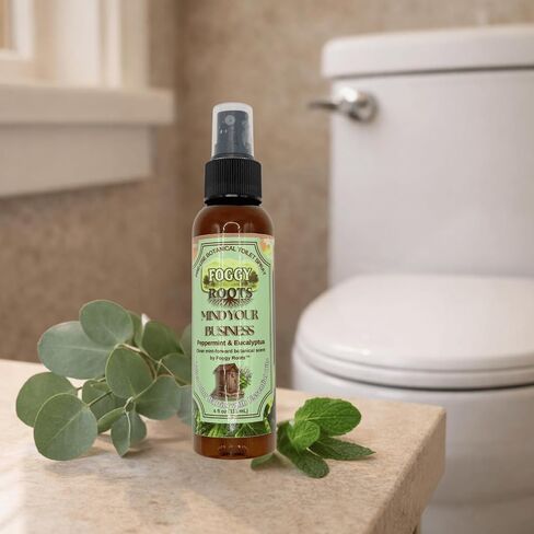 Pre-Use Toilet Spray Peppermint & Eucalyptus Essential Oils – 4 fl oz Over 200 Uses – Botanical Toilet Mist – Toilet Bowl Odor Barrier Spray – Bathroom Odor Control – Mind Your Business in Saudi Arabia