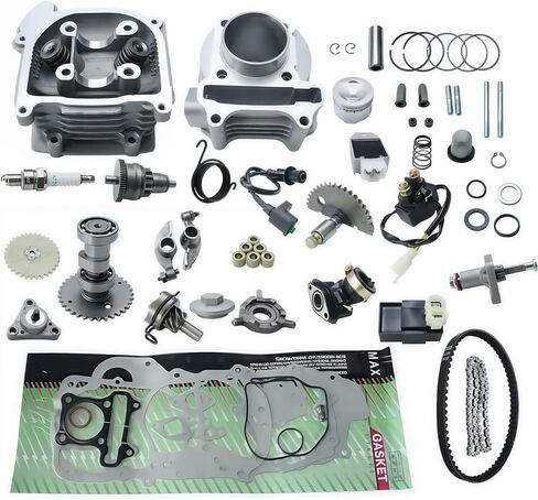 47mm Big Bore Complete Cylinder Rebuild Kit Head Comp fit for 4 Stroke GY6 49cc 50cc 139QMA 138QMB Engine Parts Chinese ATV Quad Scooter Go Kart (69mm upgrade valve) in Kuwait