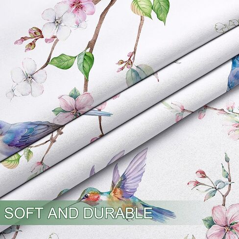 ستائر زهرية بطول 63 بوصة، ستائر تعتيم لغرفة المعيشة لتعتيم الغرفة - ستائر على شكل فرع طائر زهري تحجب الضوء لغرفة النوم والحمام، لوحتان in Kuwait