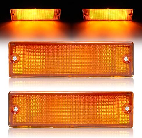 Turn Signal Light Compatible with 88-94 Nissan D21 & 88-95 Pathfinder & 95-97 Nissan Pickup Halogen Left & Right Side Amber Lens Replacement for NI2520108 NI2521108 in Kuwait