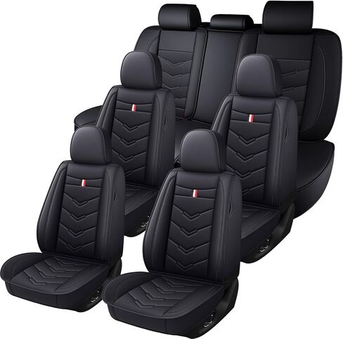 Car Seat Covers 7 Seats for Chevy Suburban 2000-2026,Premium Nappa Leather Waterproof Durable Seat Covers,Compatible Airbag Easy Install Clean Full Sets(Standard,Black) in Saudi Arabia