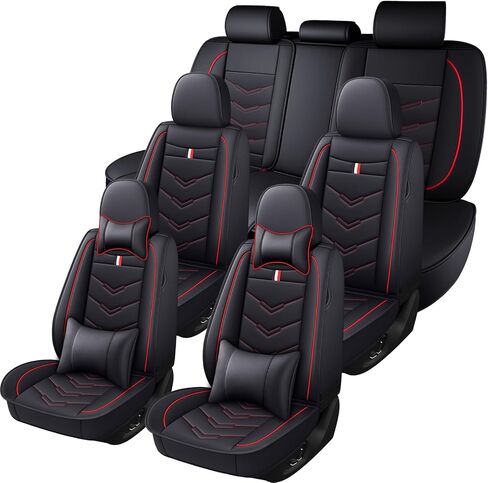 Car Seat Covers 7 Seats for Chevy Suburban 2000-2026,Premium Nappa Leather Waterproof Durable Seat Covers,Compatible Airbag Easy Install Clean Full Sets(Standard,Black) in Saudi Arabia