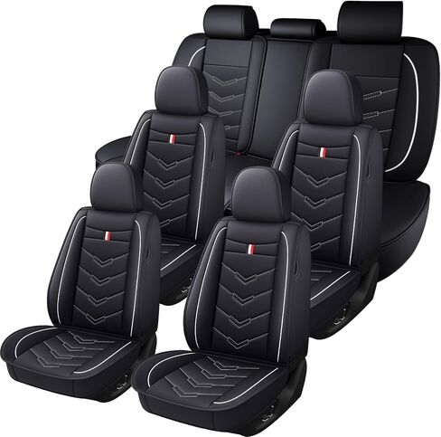 Car Seat Covers 7 Seats for Chevy Suburban 2000-2026,Premium Nappa Leather Waterproof Durable Seat Covers,Compatible Airbag Easy Install Clean Full Sets(Standard,Black) in Saudi Arabia