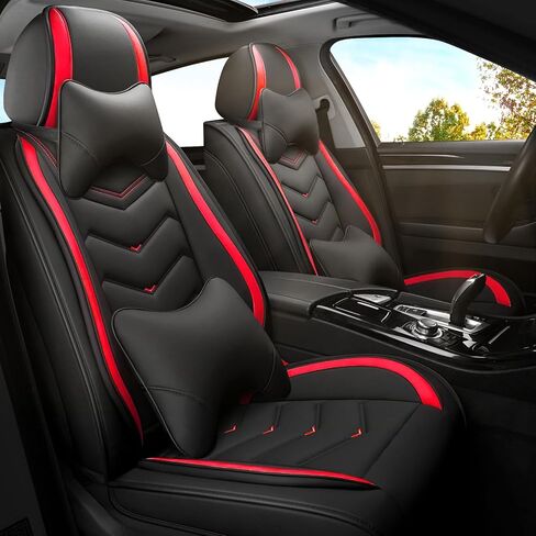 Car Seat Covers for MINI Clubman 2013-2025, Premium Nappa Leather Car Seat Cover, Stylish Sport Seat Covers， Automobile Seat Cover Sets.(Standard 2 Seats/Pure Black) in Kuwait