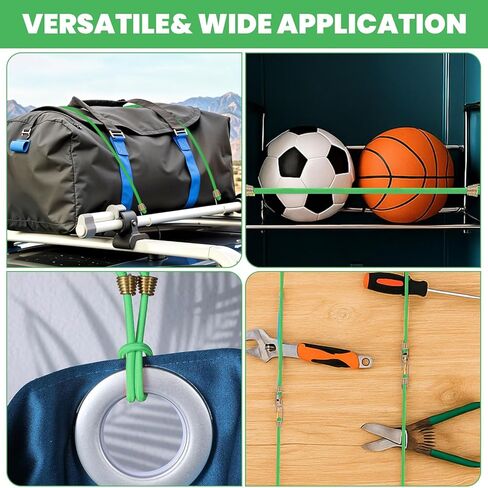 حبال بنجي صغيرة مع خطافات، 80 قطعة من حبل بنجي مطاطي صغير مقاس 10 بوصة قابل للتعديل وأشرطة بنجي مرنة شديدة التحمل للتخييم في الهواء الطلق، والخيام، والأقمشة، والدراجات، وRV، ورفوف سقف الأمتعة، والبضائع in Kuwait