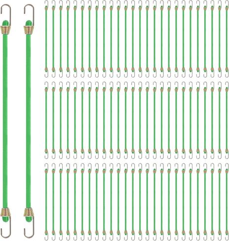 حبال بنجي صغيرة مع خطافات، 80 قطعة من حبل بنجي مطاطي صغير مقاس 10 بوصة قابل للتعديل وأشرطة بنجي مرنة شديدة التحمل للتخييم في الهواء الطلق، والخيام، والأقمشة، والدراجات، وRV، ورفوف سقف الأمتعة، والبضائع in Kuwait