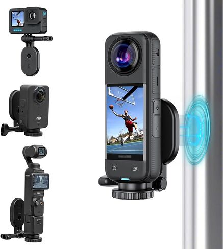 JJC Magnetic Mount Stand for Insta360 x4 x3 x2 ، DJI Osmo Pocket 3 ، DJI Osmo Action 5 Pro/4/3/2 آلة تصوير in Kuwait