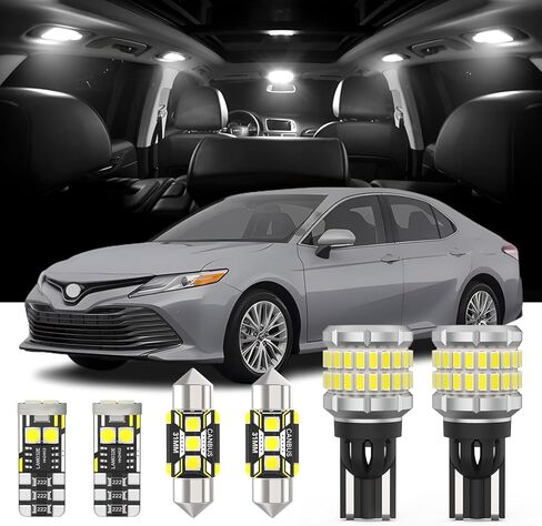 AENVTOL 14 Pieces Interior LED Light Kit + Back Up Bulb Reverse Lights Replacement for Toyota Camry 2007-2023 White LED Backup Light + Interior Bulb Package, Install Tool in Kuwait