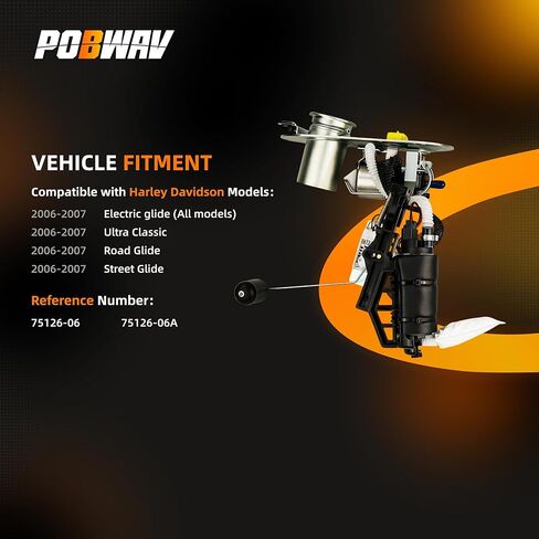 مجموعة وحدة مضخة الوقود 75126-06A متوافقة مع Harley-Davidson 2006-2007 Electra Glide FLHT/Classic FLHTC/Ultra Classic FLHTCU/Road Glide FLTR/Street Glide FLHX in Kuwait