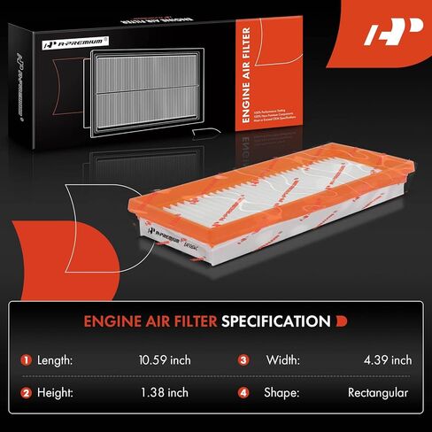 A-Premium 2-PC Engine Air Filter Compatible with Smart Fortwo 2008-2015, L3 1.3L, Flexible Panel, Replace# A0010940301 in Saudi Arabia