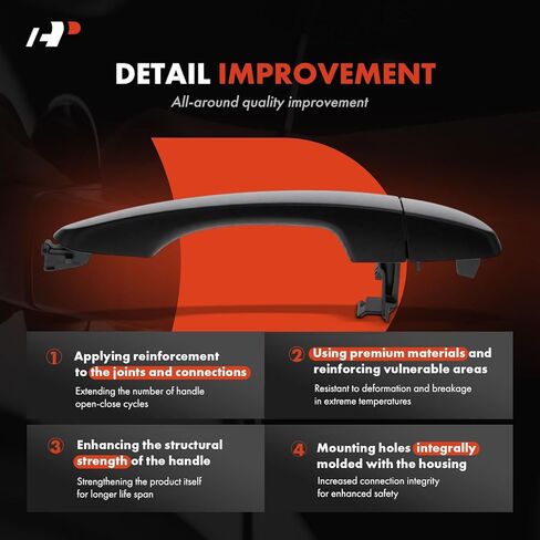 A-Premium Front Right Passenger Side Exterior Door Handle Compatible with Hyundai Tucson 2016-2021, Without Smart Key System, Primed Black in Saudi Arabia