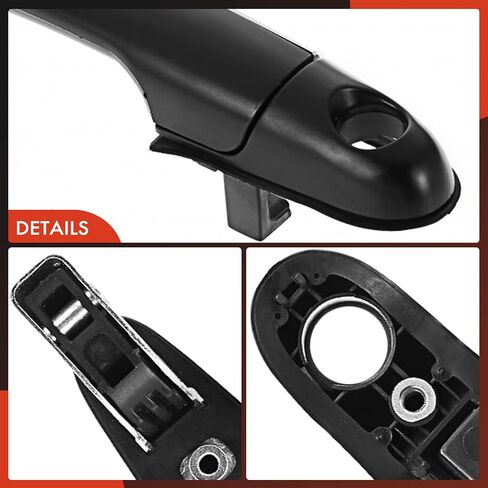 A-Premium Front Left Driver Side Exterior Door Handle Compatible with Kia Amanti 2004-2009, Primed Black with Chrome Insert, Replace# 82650-3F001 in Saudi Arabia