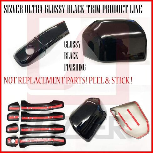 Ultra Finish Glossy-Black Series 8pcs Door Handle Covers Compatible with 2006-2012 Chevrolet Impala+Cobalt in Saudi Arabia