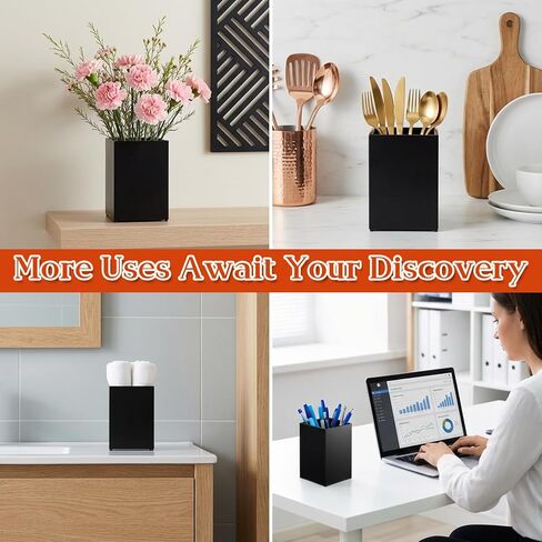 10 Pack Black Acrylic Pen Holder for Desk, Makeup Brush Holder Acrylic Pencil Cup Desktop Stationery Organizer for Office Home Brushes Markers Pen Organizer in Saudi Arabia