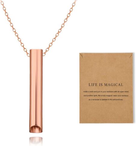 Mindful Breathe Necklace for Men Women Quit Smoking Breathe Whistle Pendant Stress Relief Necklace Anxiety Relief Gift in Kuwait