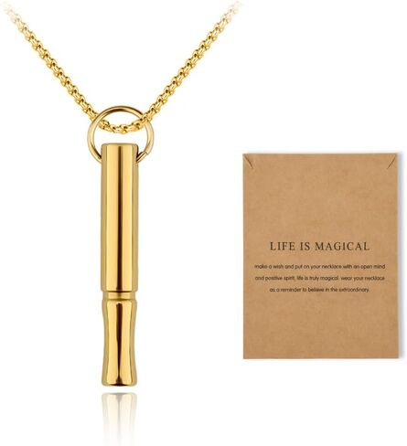 Mindful Breathe Necklace for Men Women Quit Smoking Breathe Whistle Pendant Stress Relief Necklace Anxiety Relief Gift in Saudi Arabia