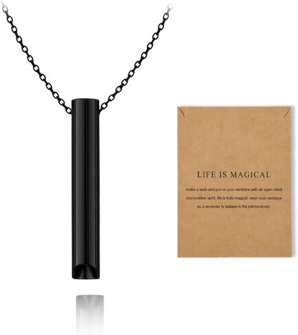 Mindful Breathe Necklace for Men Women Quit Smoking Breathe Whistle Pendant Stress Relief Necklace Anxiety Relief Gift in Saudi Arabia