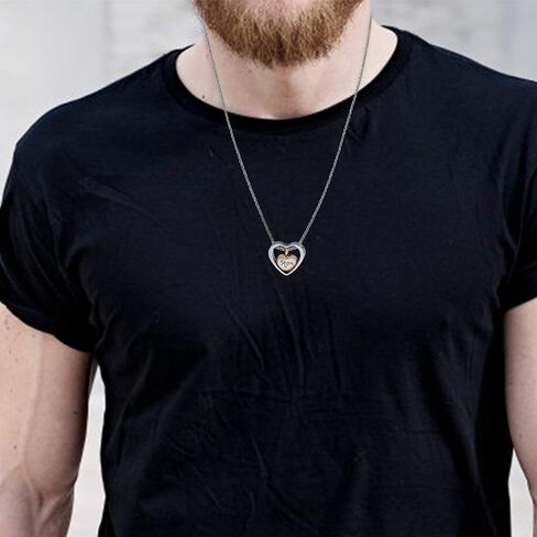 YSAhan قلادة جرة القلب المزدوجة لحامل الرماد الجد تذكار حرق الجثث التذكارية مجوهرات من الفولاذ المقاوم للصدأ in Kuwait