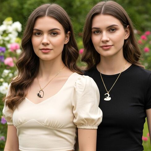 Cat Friendship Necklaces Cat Yin Yang Matching Necklaces for Couples BBF Best Friend Necklace Cats Necklace in Kuwait