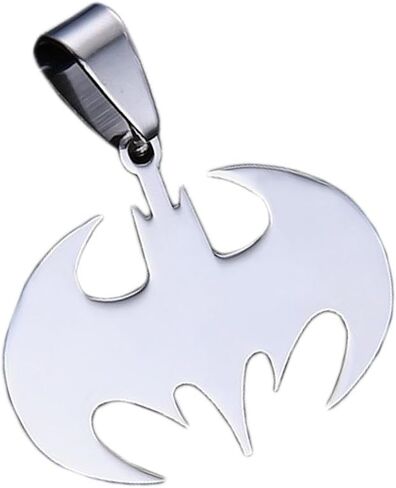 316L الفولاذ المقاوم للصدأ قلادة 1.1592X0.8688 بوصة باتمان الأسود قلادة 22 "L58 (فضي) (فضي) in Kuwait