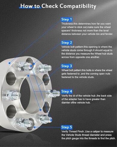 ECCPP 6x5.5 to 6x5.5 hubcentric Wheel Spacers 2 inch 6 lug Fit for FJ Cruiser 2007-2014| for 4Runner 1996-2009| for Sequoia 2001-2007 Centric Bore 106mm Hub/ 95.1mm Wheel Bore-4PCS in Saudi Arabia