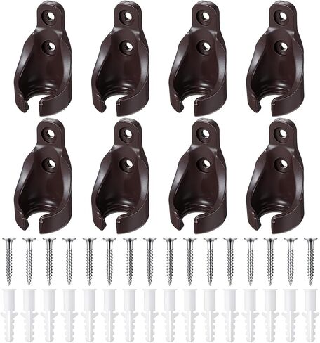 8PCS Bungee Ball Cords Receivers Brackets, Brown Universal Bungee Kit Parts Replacement Mounting Brackets for Exterior Outdoor/Indoor Sun Shades, Room Roller Sun Shade in Kuwait