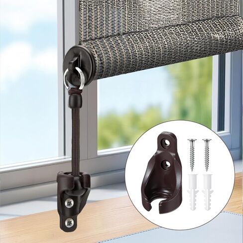 8PCS Bungee Ball Cords Receivers Brackets, Brown Universal Bungee Kit Parts Replacement Mounting Brackets for Exterior Outdoor/Indoor Sun Shades, Room Roller Sun Shade in Kuwait