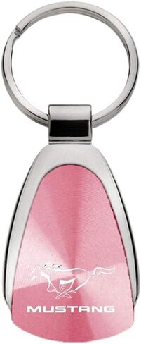 Ford Genuine Mustang Pink Logo Metal Chrome Tear Drop Key Chain Ring Fob in Saudi Arabia