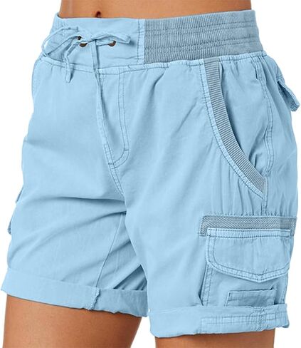 Bermuda Shorts for Women Summer Cargo Shorts with Pockets Outdoor Knee Length Hiking Short Summer 2026 in Saudi Arabia
