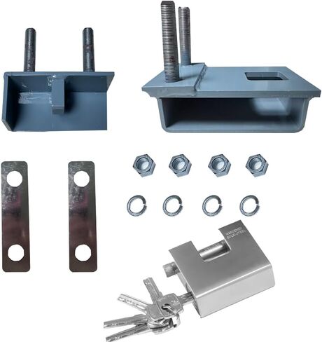Foghorn Construction Heavy-Duty Bolt-On Keyed Lock Box for Shipping Containers - Includes 5 Keys, 100% Steel Build for Maximum Security (Grey) in Kuwait