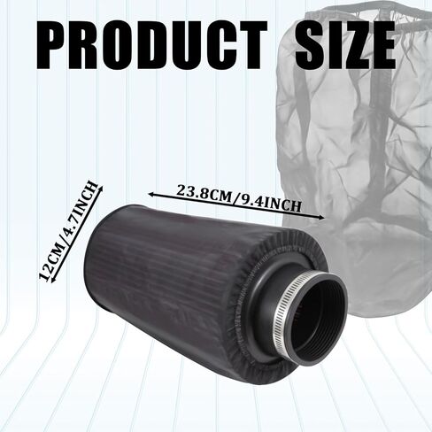 Cold Air Intake Filter Cover, Thickened Dust-proof Water-proof Motorcycle Universal Air Intake Cover Filter Sock Compatible with Harley Davidson Touring, for High Flow Cone Air Filter (L) in Kuwait