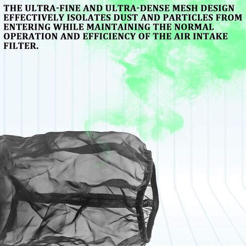 Cold Air Intake Filter Cover, Thickened Dust-proof Water-proof Motorcycle Universal Air Intake Cover Filter Sock Compatible with Harley Davidson Touring, for High Flow Cone Air Filter (L) in Kuwait