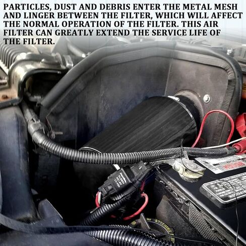 Cold Air Intake Filter Cover, Thickened Dust-proof Water-proof Motorcycle Universal Air Intake Cover Filter Sock Compatible with Harley Davidson Touring, for High Flow Cone Air Filter (L) in Kuwait