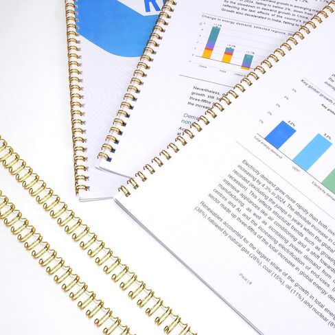 أسلاك ربط مزدوجة الحلقة من Rayson مقاس 5/16 بوصة - درجة 3:1، ربط ما يصل إلى 40 ورقة، طول 11 بوصة، حلقة سلكية ذهبية 32 حلقة، حزمة من 100 قطعة للتقارير والمشروعات in Saudi Arabia