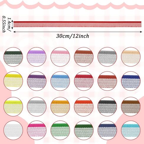 24PCS Book Binding Endbands, 12 Inch 24 Colors Cotton Book Binding Materials Kit for Decor, Colorful Bookbinding Supplies for Books Making Repair Kit(Solid Colors) in Kuwait