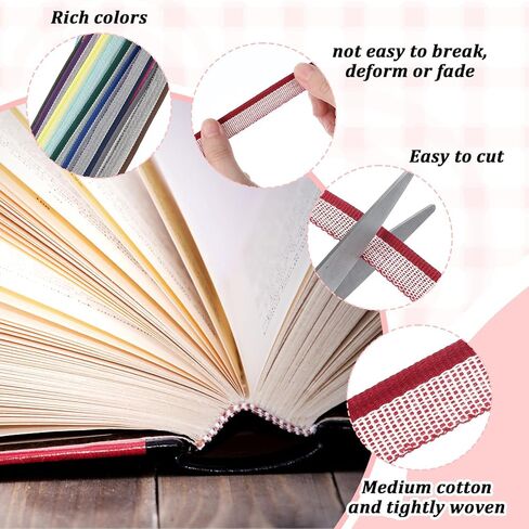 24PCS Book Binding Endbands, 12 Inch 24 Colors Cotton Book Binding Materials Kit for Decor, Colorful Bookbinding Supplies for Books Making Repair Kit(Solid Colors) in Kuwait