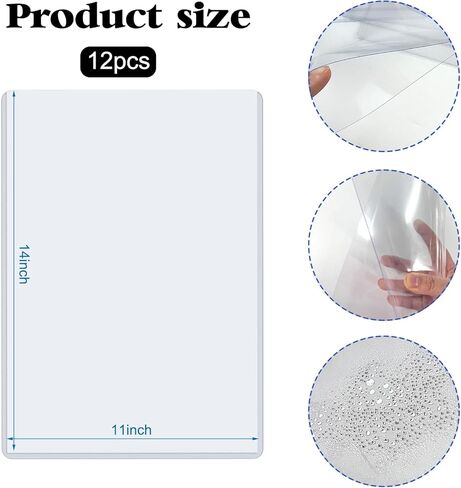 Rainmae 12 Pack 11" x 14" Artwork Protectors, Rigid Print Protectors, Clear Waterproof Hard Plastic Page Sheet Protectors, Art Storage Photo Plastic Sleeves Document Holder Birth Certificate Protector in Saudi Arabia