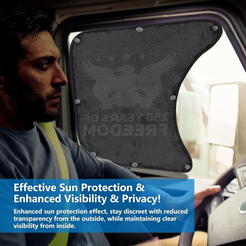 250th Anniversary Side Window Sun Shade for Semi Truck, Interior Truck Windows Shades RV Semi Truck Accessories Compatible with Freightliner, Volvo VNL, International Trucks (Black Eagle) in Kuwait
