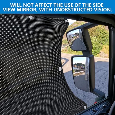 250th Anniversary Side Window Sun Shade for Semi Truck, Interior Truck Windows Shades RV Semi Truck Accessories Compatible with Freightliner, Volvo VNL, International Trucks (Black Eagle) in Kuwait
