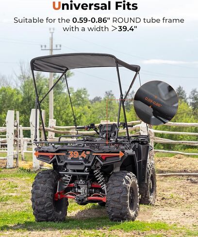 KEMIMOTO Foldable ATV Sunshade Universal Four Wheeler Sun Visor Block UV 600D Shade Top Shield Compatible with Outlander 450 570 650 850 CFMOTO CFORCE 600 800 FOURTRAX Sportsman 850 570 KODIAK GRIZZLY in Saudi Arabia