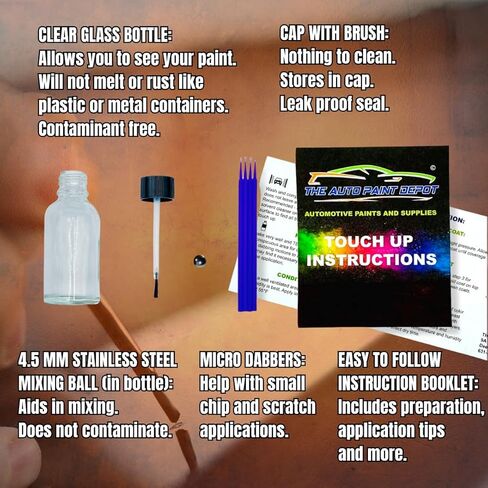 Auto Paint Depot Touch Up Paint for Mercedes-Benz Black 040- C Series,CLK Coupe,E Series,M Series,ML Class,S Series,SL Series,SLK Series- One Ounce with Clear Coat in Kuwait