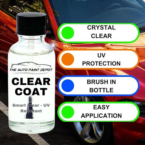 Auto Paint Depot Touch Up Paint for Mercedes-Benz Black 040- C Series,CLK Coupe,E Series,M Series,ML Class,S Series,SL Series,SLK Series- One Ounce with Clear Coat in Kuwait