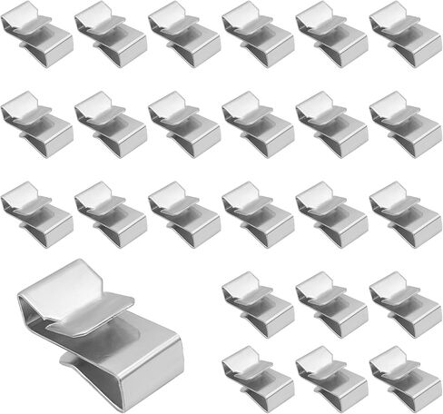 25 قطعة من مشابك سلك إطار المقطورة، 18 مم/0.72 بوصة مشابك كابل معدنية مشبك سلك مزدوج، مشابك مقطورة تناسب كابل عربة نقل البضائع على شكل قارب لإدارة الأسلاك، وإكسسوارات السيارة in Kuwait