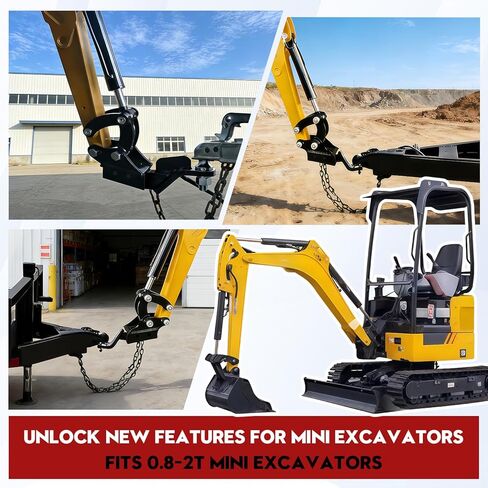 Mini Excavator Trailer Hitch Receiver Attachment with Standard 2-Inch Receiver, fits 0.8–2t Mini Excavators, 5000 Lbs Tongue & 20000 Lbs Trailer Capacity, Easy to Install, Includes Pin in Kuwait