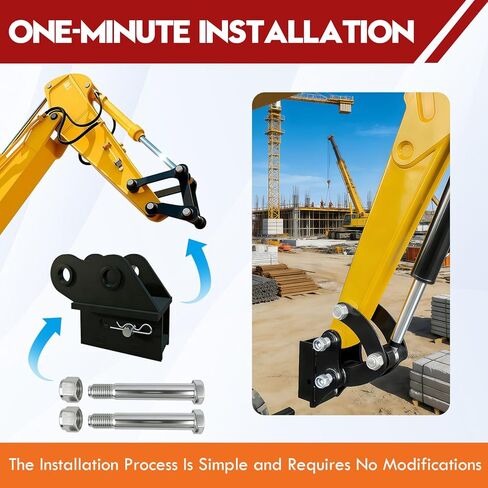 Mini Excavator Trailer Hitch Receiver Attachment with Standard 2-Inch Receiver, fits 0.8–2t Mini Excavators, 5000 Lbs Tongue & 20000 Lbs Trailer Capacity, Easy to Install, Includes Pin in Kuwait