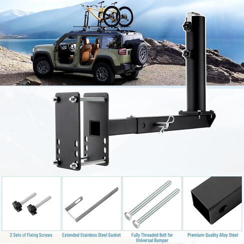 Heavy Duty RV Flag Pole Mount, Full Stainless Steel 3 in 1 Frame/Hitch/Bumper Flag Pole Holder for Trailer RV Camper, Fit for Poles Up to 2.50 Inches OD in Kuwait