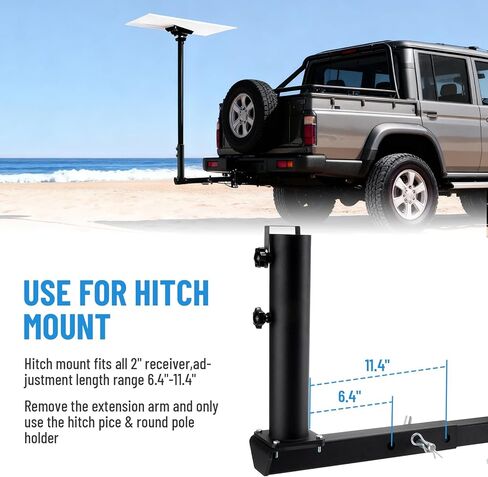 Heavy Duty RV Flag Pole Mount, Full Stainless Steel 3 in 1 Frame/Hitch/Bumper Flag Pole Holder for Trailer RV Camper, Fit for Poles Up to 2.50 Inches OD in Kuwait